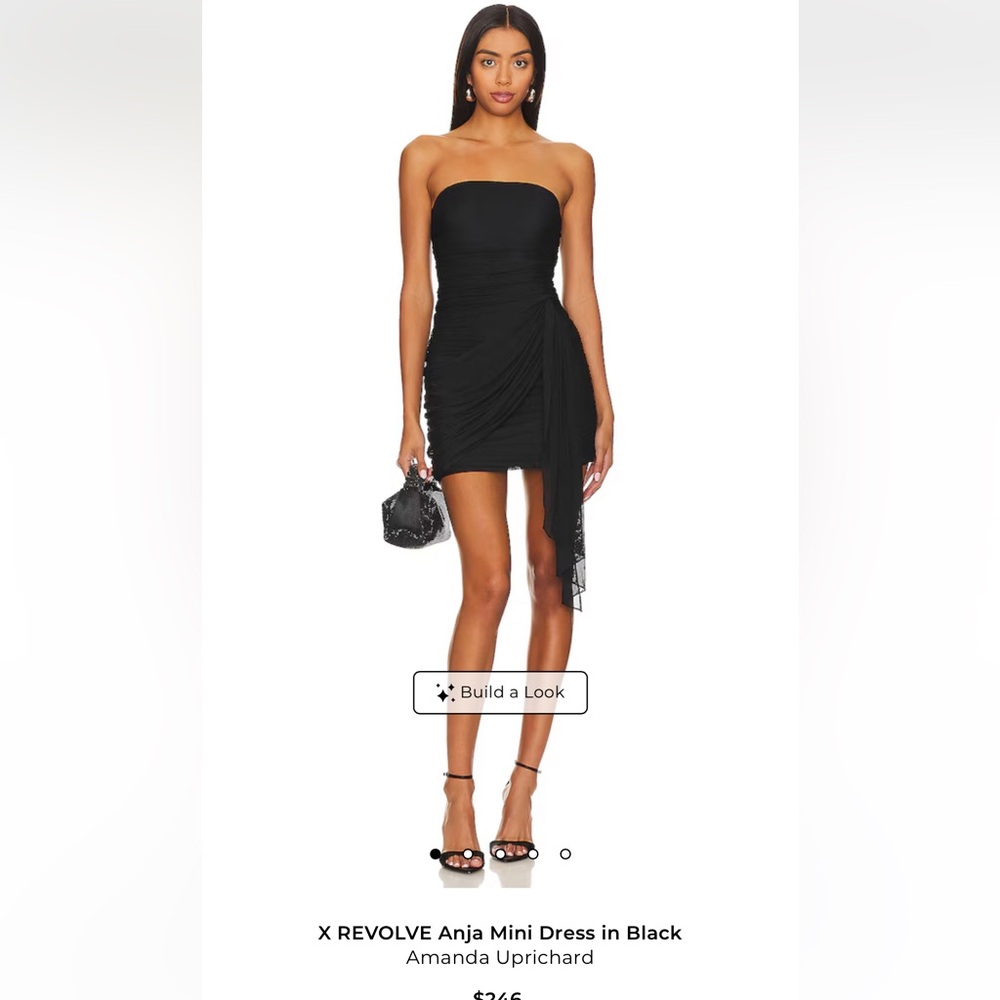 REVOLVE Strapless Ruched Mini Dress in Black